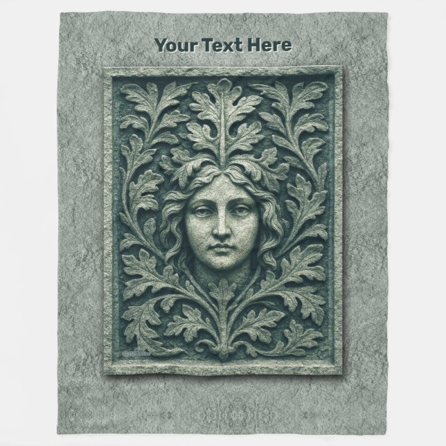 Cobertor De Velo Mulher Verde - Pedra (Frente)