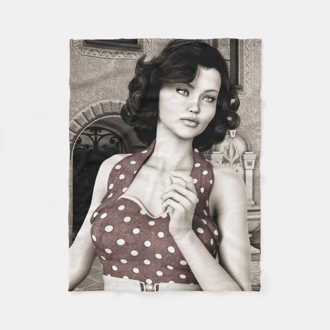 Cobertor De Velo Mulher Vintage (Frente)