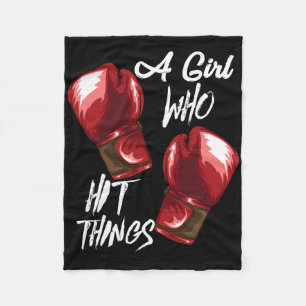 Cobertor De Velo Mulheres Boxe Kickboxing Uma Garota Que Bate Coisa