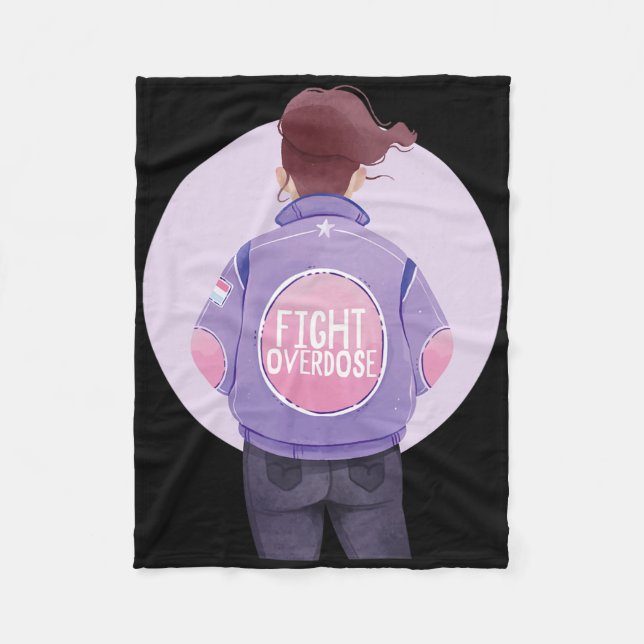 Cobertor De Velo Mulheres Combatem Sobredosagem Roxo Sobredosagem d (Frente)