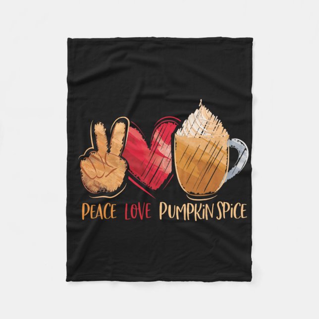 Cobertor De Velo Mulheres de Ação de Graças Paz Adoram Pumpkin Spic (Frente)
