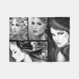 Cobertor De Velo Mulheres fantasiam colagem de fadas