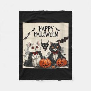 Cobertor De Velo Mulheres Feliz Dia das Bruxas Vampiro Gato Preto M