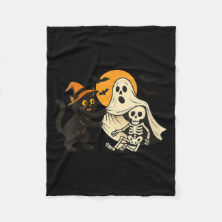 Cobertor De Velo Mulheres Halloween Vintage Gato Preto Revelador