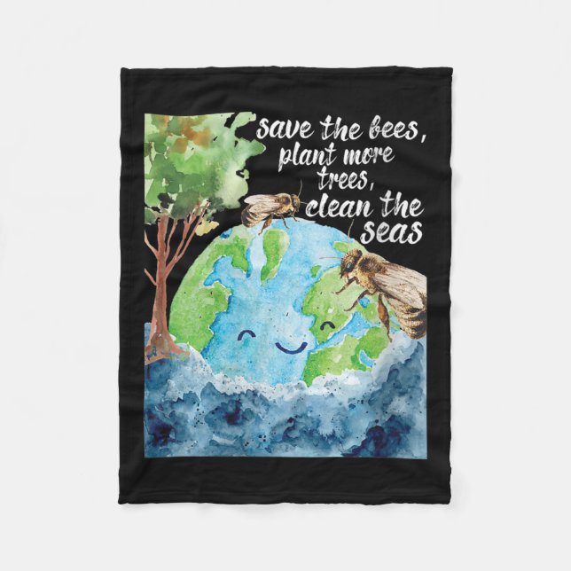 Cobertor De Velo Mulheres Salvem Abelhas - Proteção Ambiental (Frente)