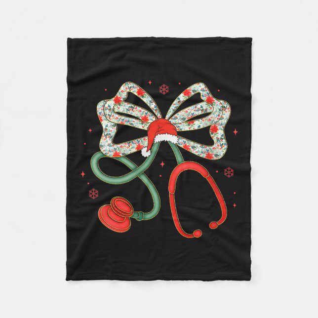 Cobertor De Velo Mulheres Stethoscope Enfermeira de Natal Trabalhad (Frente)