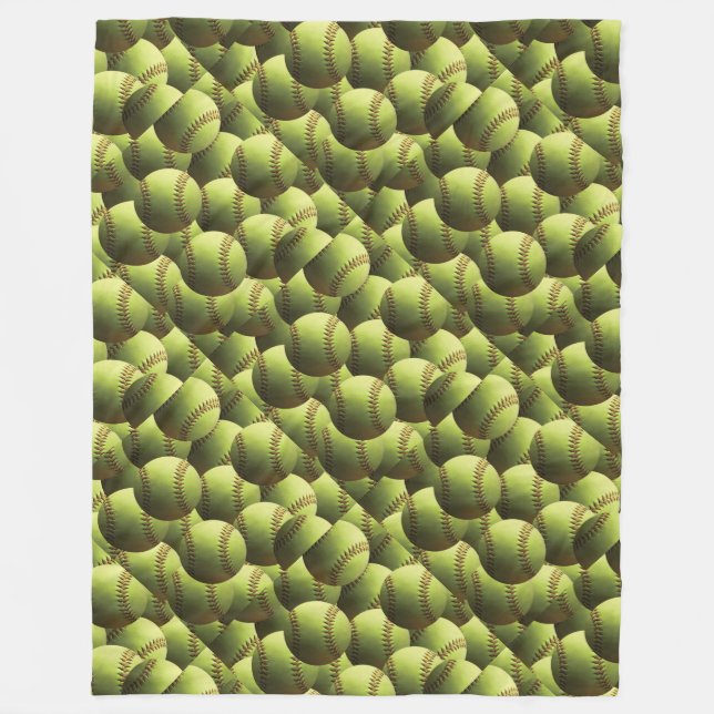 Cobertor De Velo Multi diamante do softball amarelo (Frente)