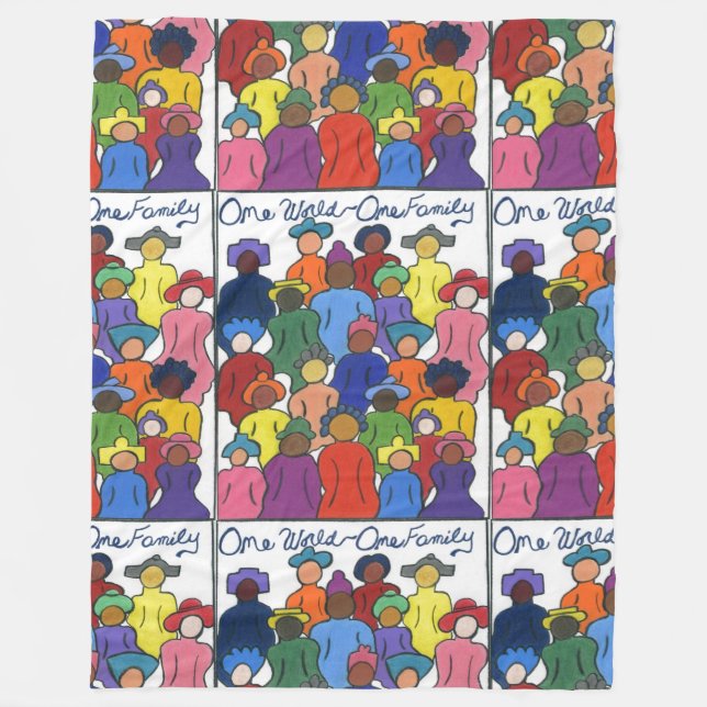 Cobertor De Velo Multicultura, inter-racial, manta de diversidade (Frente)