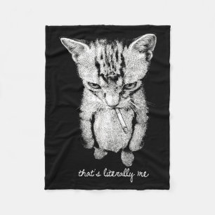Cobertor De Velo Munchkin engraçado fumando meme de gato em pé de g