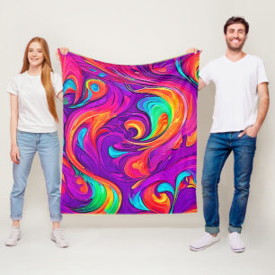 Cobertor De Velo Mundo Colorido: Padrões Fluidos