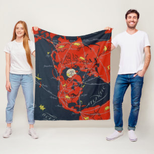 Cobertor De Velo Mundo global projetado das rotas de ar