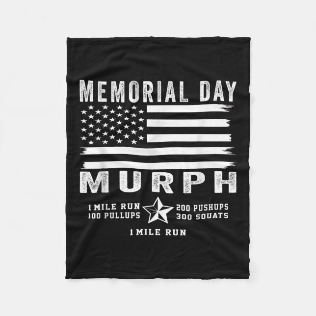 Cobertor De Velo Murph Challenge Memorial Day Workout Gym USA Flag (Frente)