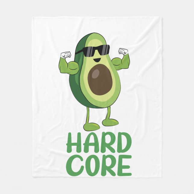 Cobertor De Velo Muscular Hardcore Avocado Funny (Frente)