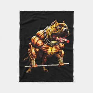 Cobertor De Velo Musculoso Pitbull Potlevante Gym Animal Str