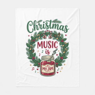 Cobertor De Velo Música de Natal é Jarro de Geléia Coroa de Pinheir