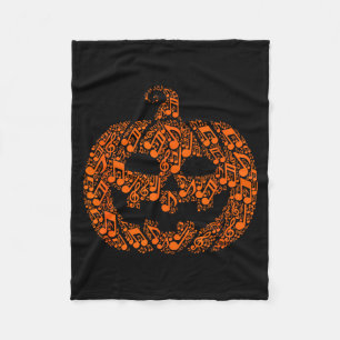 Cobertor De Velo Música Divertida de Halloween Nota Músico Jack O L