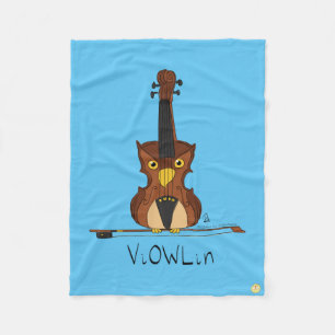 Cobertor De Velo Música Engraçada Violin Cute Owl Musical Kids