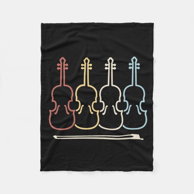 Cobertor De Velo Música Musical Violin (Frente)