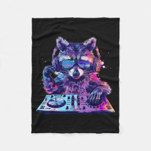 Cobertor De Velo Música Techno House Edm Dj Funny Animal Lov Racoon