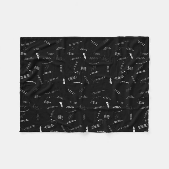 Cobertor De Velo Musical Theater Inspirational Quotes Black & White (Frente (Horizontal))