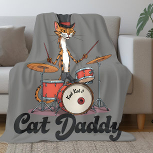 Cobertor De Velo Músico de Jazz Baterista Pai de Gatos Pai de Gat