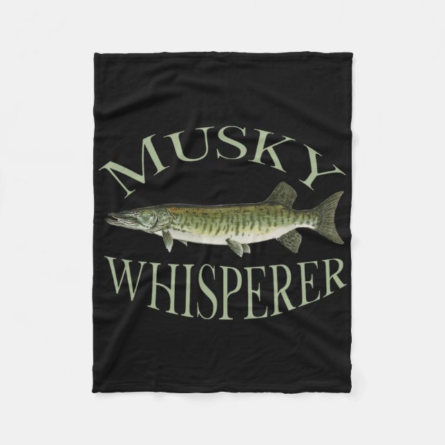 Cobertor De Velo Musky Muskellunge Fish Illustration Art Fishing An (Frente)