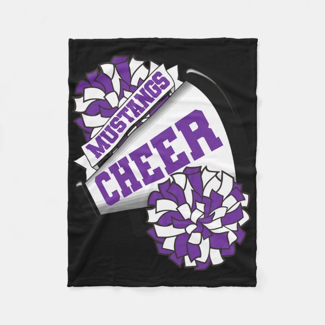 Cobertor De Velo Mustangs Cheer Ck Espírito de Cheerleading Escolar (Frente)