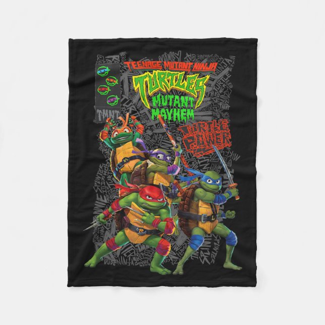 Cobertor De Velo Mutant Mayhem Turtle Crew (Frente)