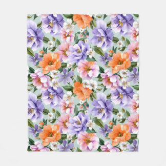 Cobertor De Velo Muted Colorful Flowers Boho flower 