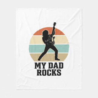 Cobertor De Velo My Dad Rocks Vintage Guitar Sunset Shirt Design_1