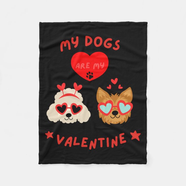 Cobertor De Velo My Dogs Are My Valentine  (Frente)