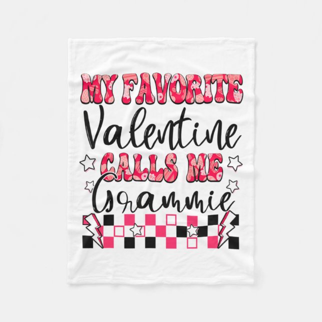 Cobertor De Velo My Favorite Valentine Calls Me Grammie Valentines  (Frente)