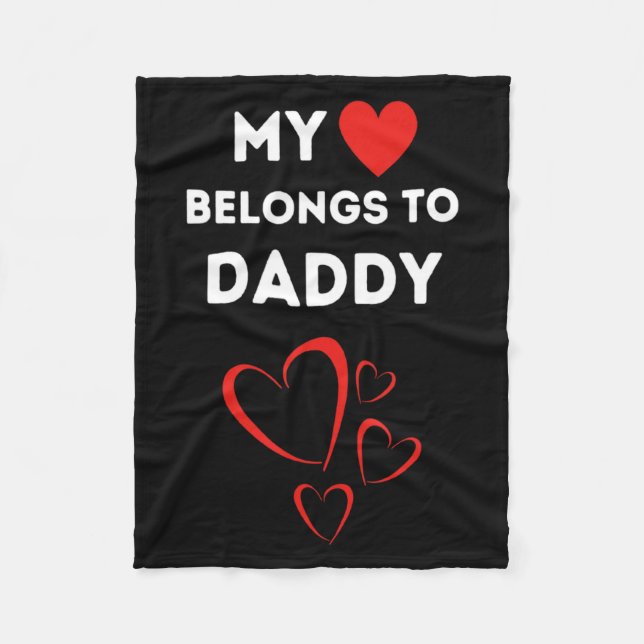 Cobertor De Velo My Heart Belongs To Daddy I Love My Dad Valentine  (Frente)