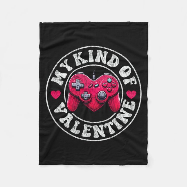 Cobertor De Velo My Kind Valentine Gamer Cool Valentines Day Girl B (Frente)