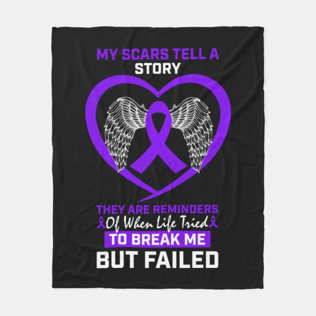 Cobertor De Velo My Scars Tell A Story Purple Hodgkin's Lymphoma Aw (Frente)