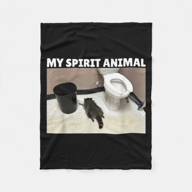Cobertor De Velo My Srit Animal Drunk Raccoon Funny Lazy Mood  (Frente)