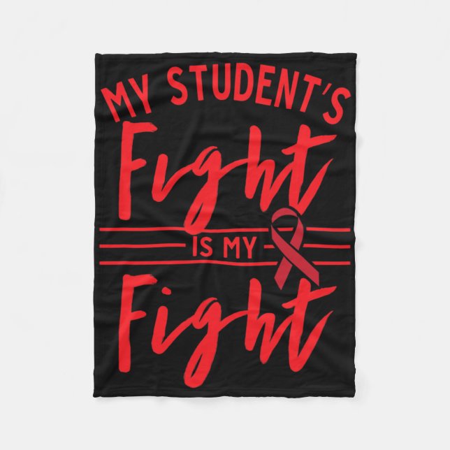 Cobertor De Velo My Student's Fight Is My Fight Blood Cancer Awaren (Frente)
