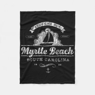 Cobertor De Velo Myrtle Beach Sc Sailboat Vintage Tee Náutica