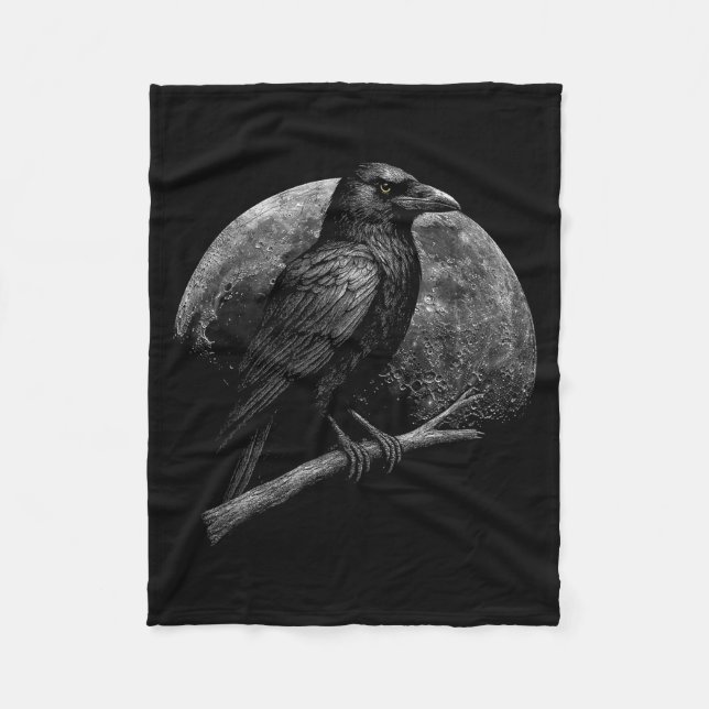 Cobertor De Velo Mystic Raven Moon Dark Folklore Witchcraft Viking  (Frente)