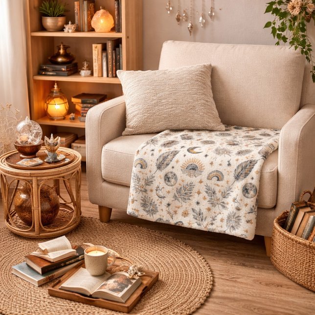 Cobertor De Velo Mystical Celestial Moon Stars Pattern (Criador carregado)