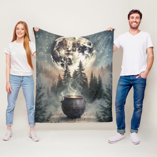 Cobertor De Velo Mystical Moonlit Forest Cauldron - Arte Magica Tes (In Situ)
