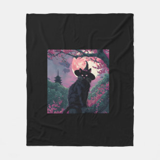 Cobertor De Velo Mystical Sakura Black Cat Witat Hat para o Dia das