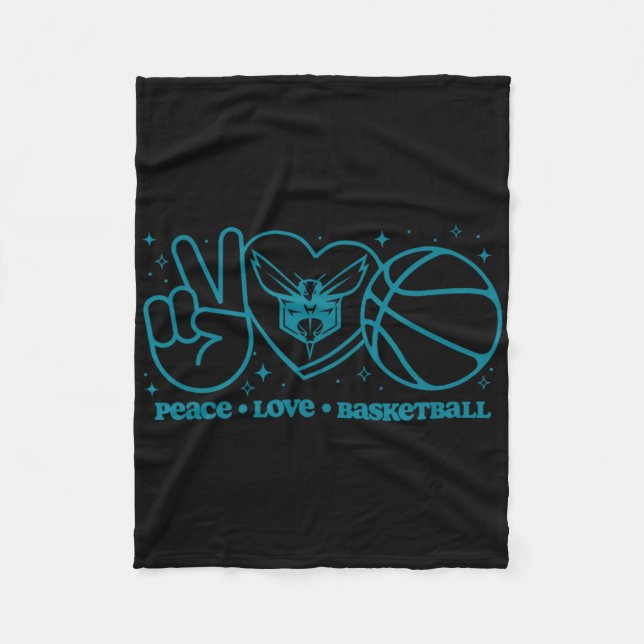 Cobertor De Velo N Charlotte Hornets Peace Love Sketll  (Frente)