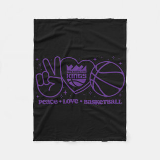 Cobertor De Velo N Sacramento Kings Peace Love Sketll 