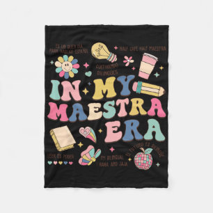 Cobertor De Velo Na Minha Era de Maestra Professora Bilíngue Espanh