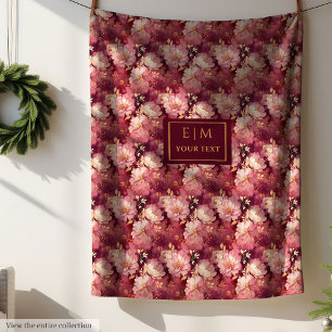 Cobertor De Velo Na moda Blush Burgundy Dourado Boho Floral