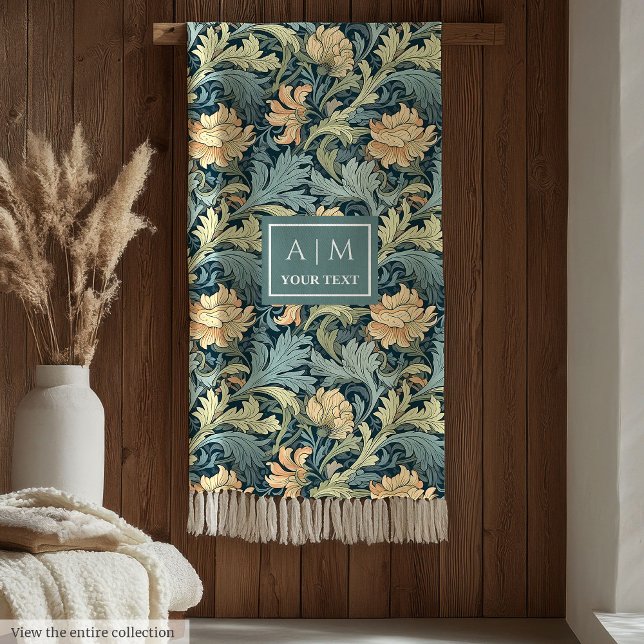 Cobertor De Velo Na moda Chic Morris inspirou patrimônio artístico  (Stylish Chic Morris inspired art nouveau heritage Fleece Blanket)