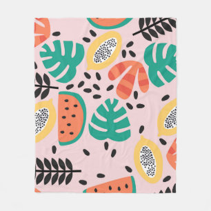 Cobertor De Velo Na moda de fruta: Design do padrão Vintage.