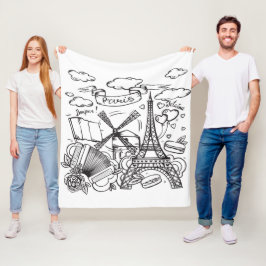 Cobertor De Velo Na moda de mão moderna desenhada Torre Eiffel Pari
