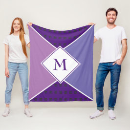 Cobertor De Velo Na moda MONOGRAM Geométrico | Mauve Lilac Roxo